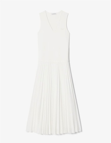 VESTIDO LARGO PLISADO DE LACOSTE